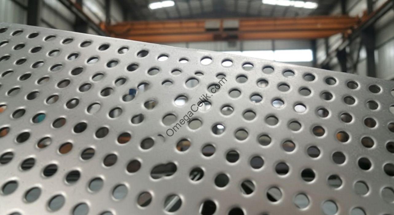 Delikli plaka sacın yuvarlak delikli ve geçirgen yapısı