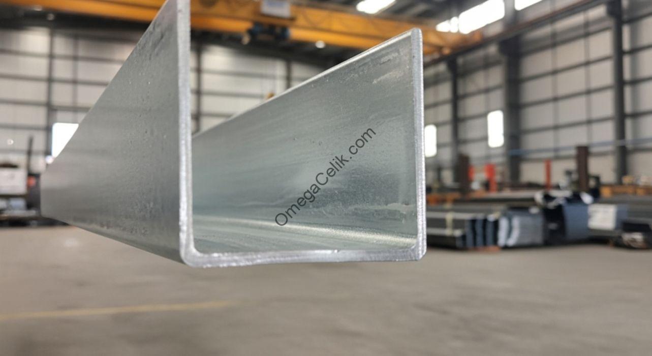 Galvanizli C profilin C şeklindeki kesit yapısı