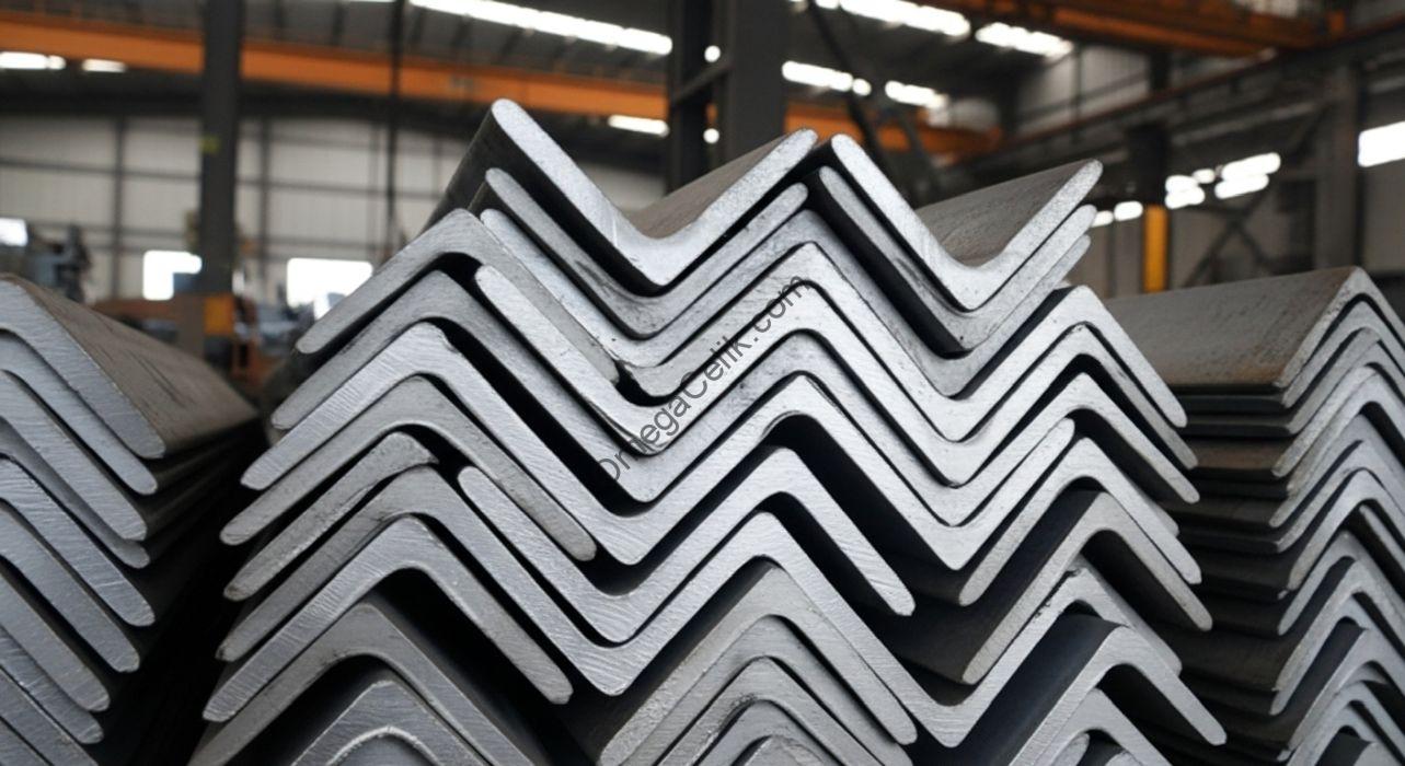 L şeklindeki köşebent demir profilin kesit yapısı