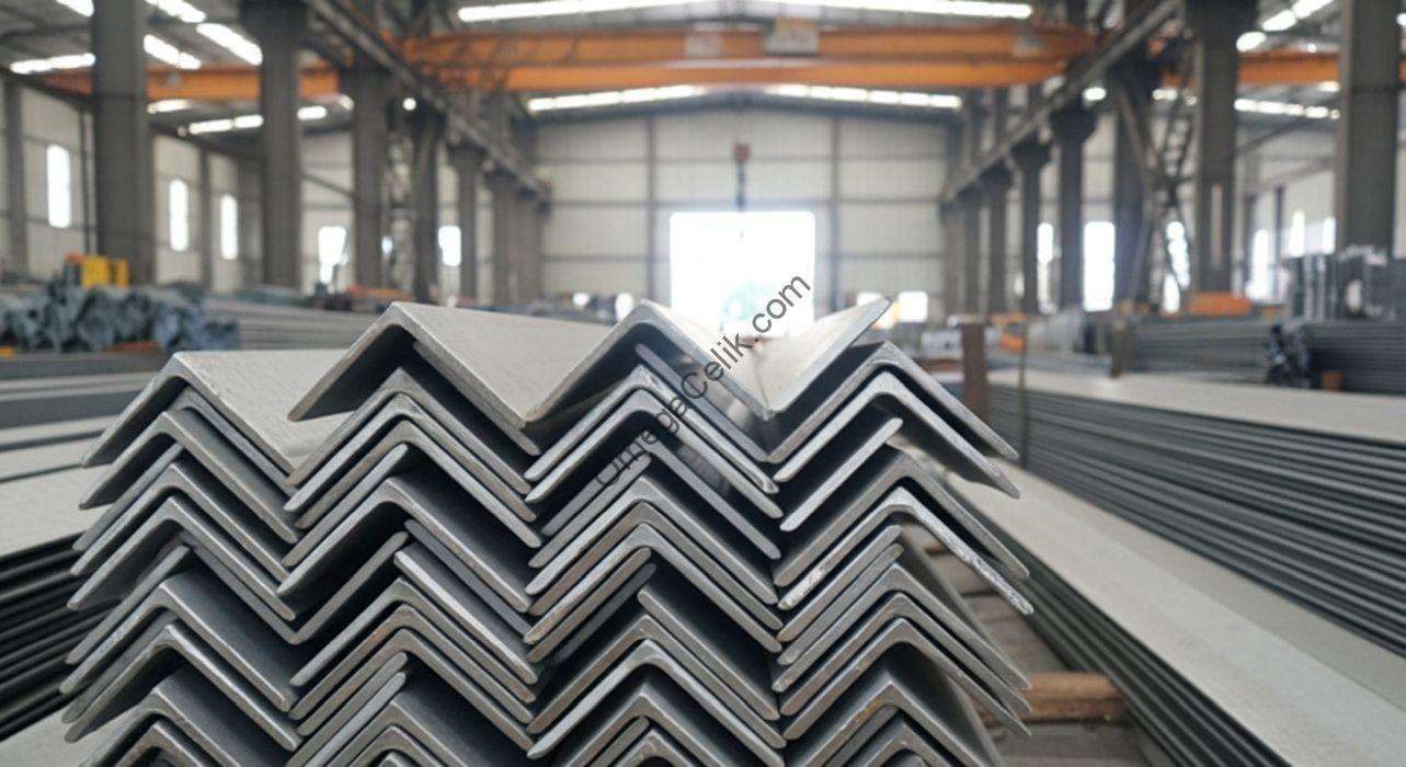 Çelik konstrüksiyon bir yapıda bağlantı elemanı olarak kullanılan köşe demirleri