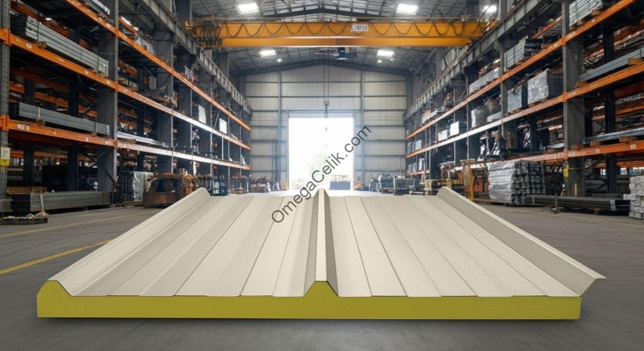 Sandviç Panel 2 PUR yalıtımlı, yüksek kaliteli ve farklı ebatlarda 3 hadveli çatı sandviç paneli