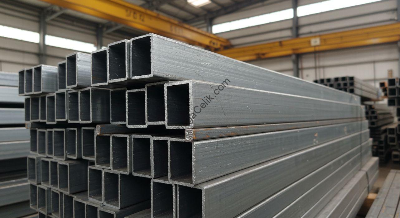 Farklı ebat ve et kalınlıklarındaki ST52 kutu profiller